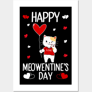 Cute Cat Valentines Day for Girls Posters and Art